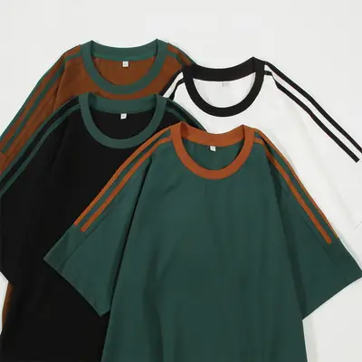 Dengjue Men's T-Shirt Brown White Green Black