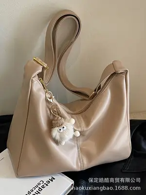 Women's Beige Crossbody Tote Bag Large Capacity Spring Summer