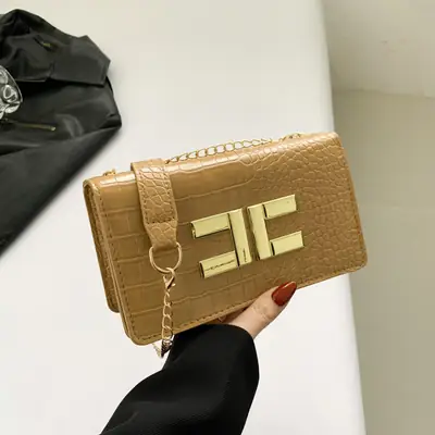 Crocodile Pattern Women's 2024 Spring Shoulder Bag