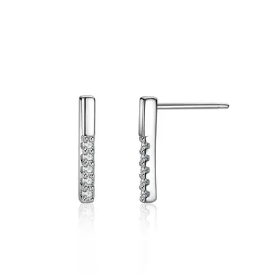 S925 Silver Rectangular French Stick Earrings for Women