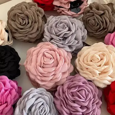 Rose Flower Hair Clip for Women, Brown, All-match