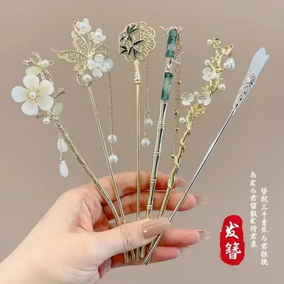 New Chinoiserie Flower Hairpin for Women
