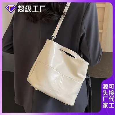 Women's Black Tote Bag Large Capacity Spring Summer Crossbody