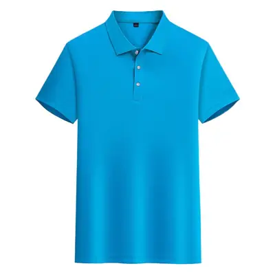 160 Yorkshire Men Pure Blue Polo Shirt Short Sleeve Lapel T-Shirt