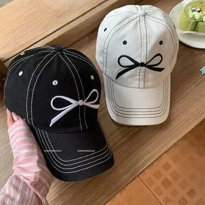 Bowknot Embroidered Women's peaked caps 2024