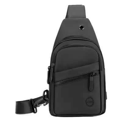 Men's Navy Blue Crossbody Bag with 3 Zippers