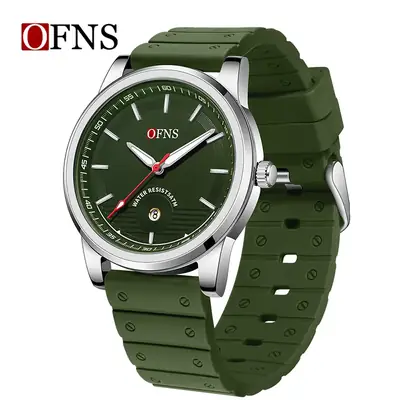 Men's Navy Blue Quartz Watch with Silicone Strap
