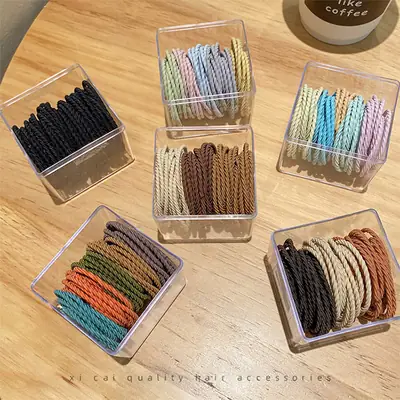 2023 New Black Hair Rope Rubber Band High Ponytail Hair Tie
