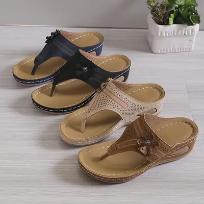 Cross-Brand Women's Mesh Flip Flops Summer Casual Sandals