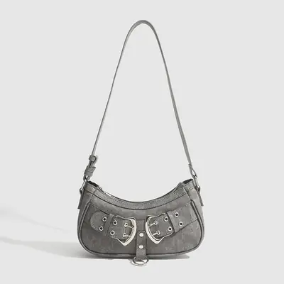 Black Zipper Shoulder Bag for Women 2026