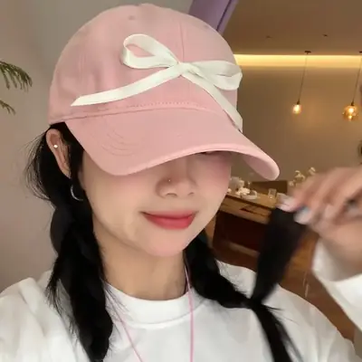 Sweet Pink Bow Baseball Cap for Women 2024