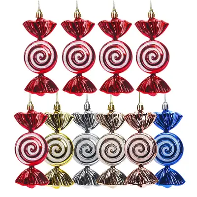 Silver Spiral Christmas Tails Candy Pack of 4