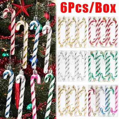 Cross-Border New Christmas Crutch Pendant Plastic Crutch Christmas Decoration Christmas Gift Home Decoration