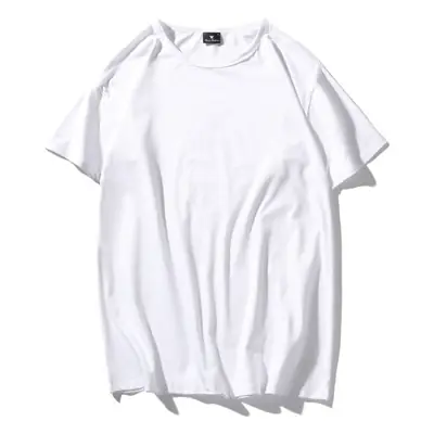 White Round Neck T-Shirt 200g Silk Blend Summer