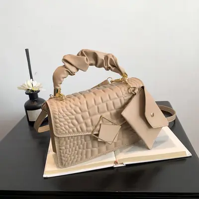 Women Korean Style Green Quilted Shoulder Bag 2024
