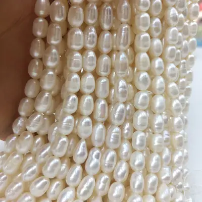 White Natural Pearl Beads 6-7mm Handmade String