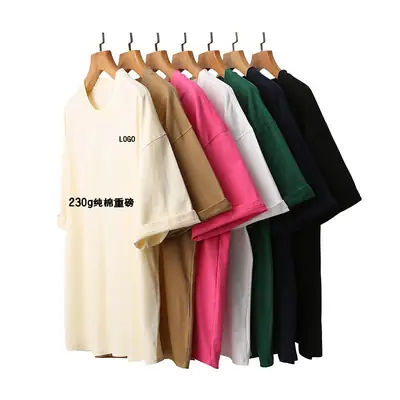 Men's 230g Cotton T-Shirt Green Loose Fit