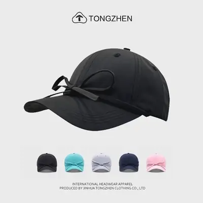 Pink Bow Cap for Women Summer Sun Protection