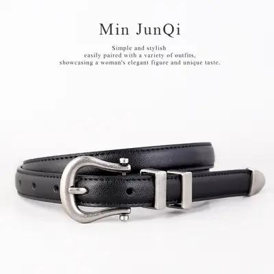 Women's Belt 2025 New Design Vintage Silver Buckle Belt for Jeans