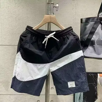Men's White Black Athletic Shorts Quick-Drying Breathable