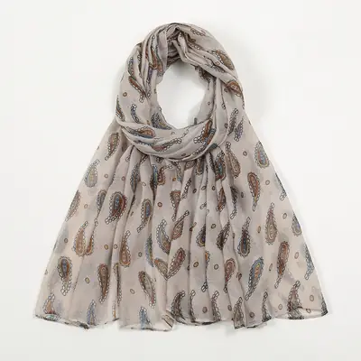 Silk Paisley Scarf Women Large Size Shawl