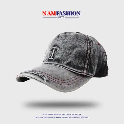 Retro Washed Cotton Baseball Cap Men Women Spring Summer Korean Style