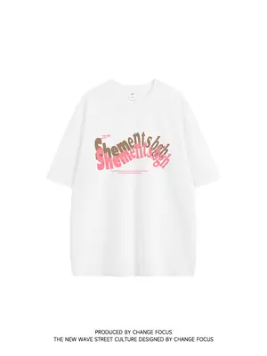 ACU Men White Letter Print T-Shirt Short Sleeve