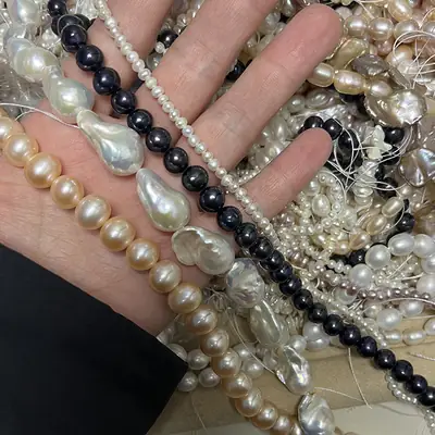 Natural Freshwater Pearl Link Bracelet Set