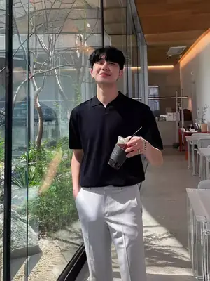Men's Black Polo T-Shirt Summer 2024