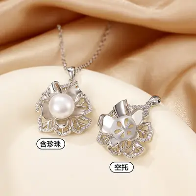 2024 Pearl Pendant with Retro Flower Design