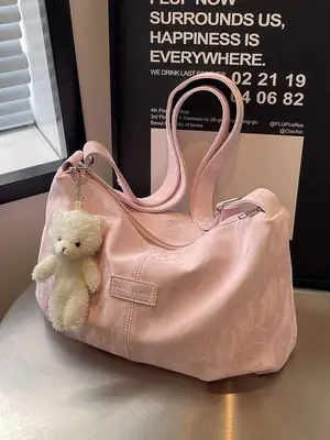 Green Faux Fur Shoulder Bag for Women