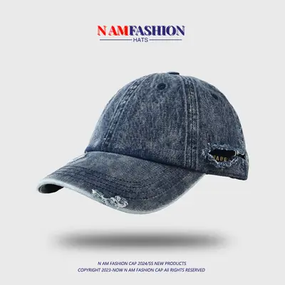 Women Denim Baseball Cap Sun-Proof Peaked