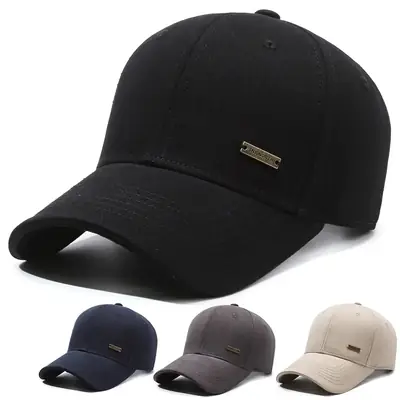 Black Korean Style Baseball Cap for Men