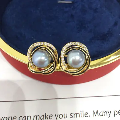Natural Pearl Earrings for Women 18K Gold Filled