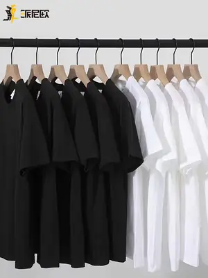 Men Pure Cotton Round Neck T-Shirt Black 2024
