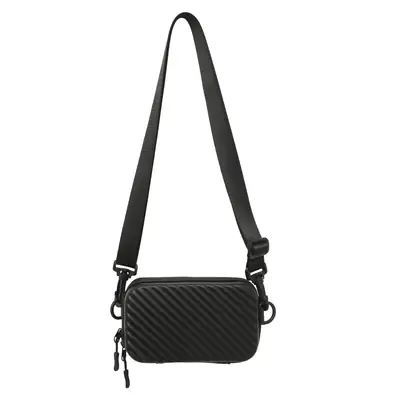 White Striped Shoulder Bag for Women Mobile Accessory