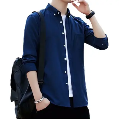 Men's Light Blue Oxford Shirt Slim Fit 2024