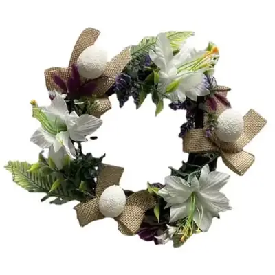Sunflower Wreath Decor 30cm Cross Border