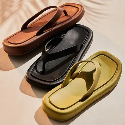 Flip-Flops for Women, European and American Ins Trend, Flat Eva Soft Sole, Outdoor Casual Beach Slippers, New Summer Style