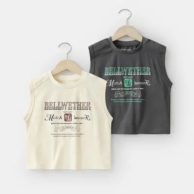 Boys Cotton Sleeveless T-Shirt Summer White