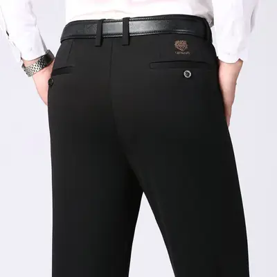 Men's Black Slim Fit Business Pants 2025 Spring Fall