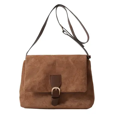 Korean Women's Suede Shoulder Bag Brown