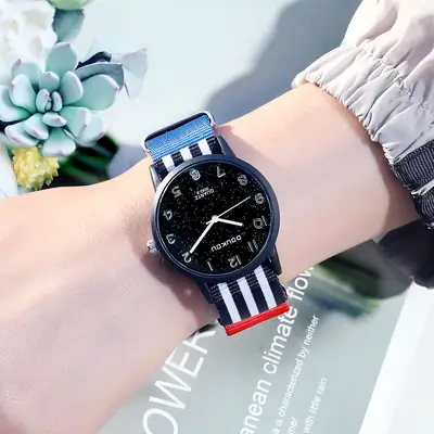 Korean Style Women's Waterproof Watch with Colorful Strap
