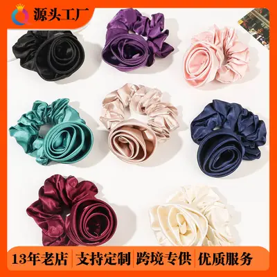 Rose Satin Hair Band for Women, Navy Blue, High Quality, Wholesale