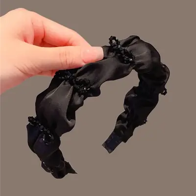 Black Crisp Crystal Wide Brim Hairpin for Women