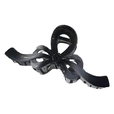 Black Bow Wave Hair Clip with Gradient Back & Shark Grip