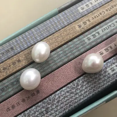 White Freshwater Pearls 10-11mm Half Hole Beads