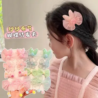 Princess Bow Hair Clip for Girls Pink Baby Flower Accessory