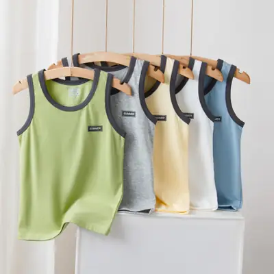 Children's Sleeveless Vest Lycra Cotton Medium Large