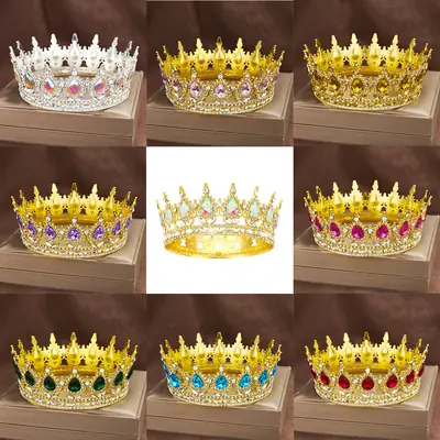 European Baroque Full Circle Rhinestone Crown Hair Accessory